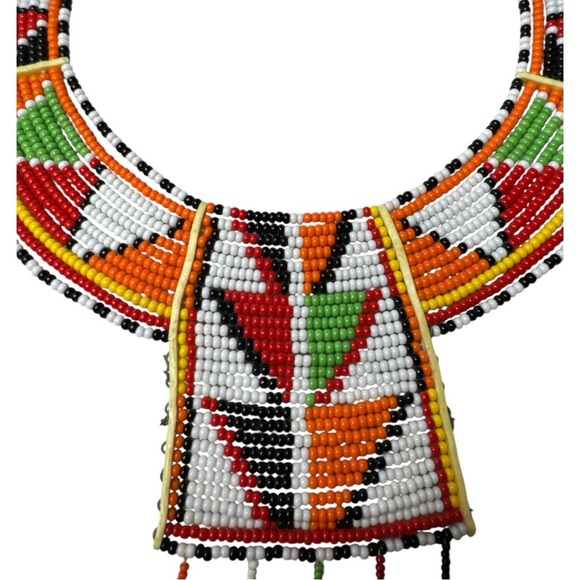 Maasai Beaded Wedding Choker Kenya Tribal - Picture 3 of 11